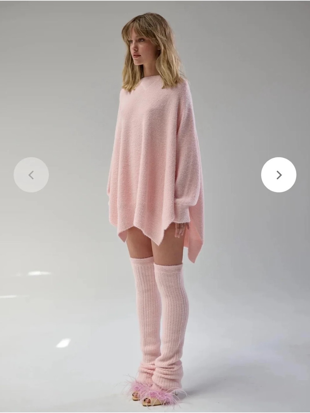 Selkie Baby Soft Ballet sweater Knit Oversized Sweater in Light Pink